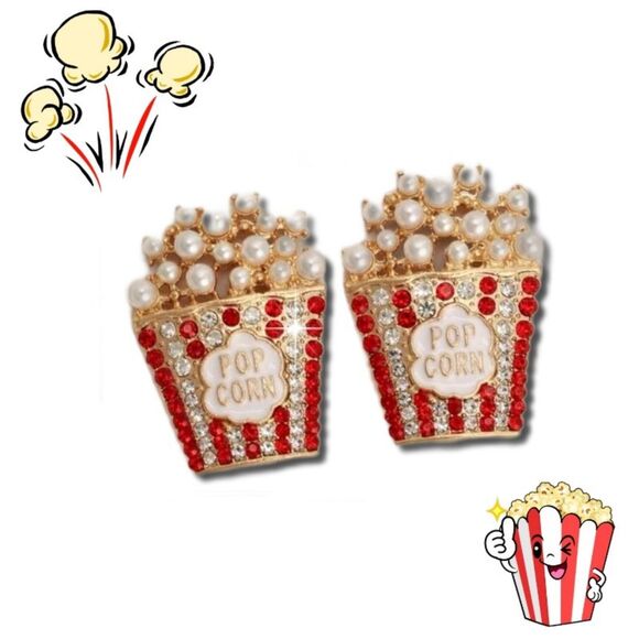 Jewelry - Popcorn Earrings in a Tub with Crystals and Pearls
